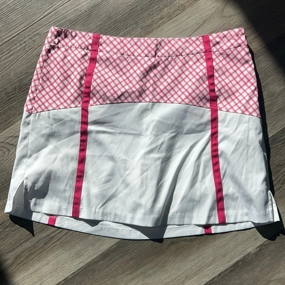 LADY HAGEN Sz 14 Pink & White Golf Skort/Skirt ⛳️